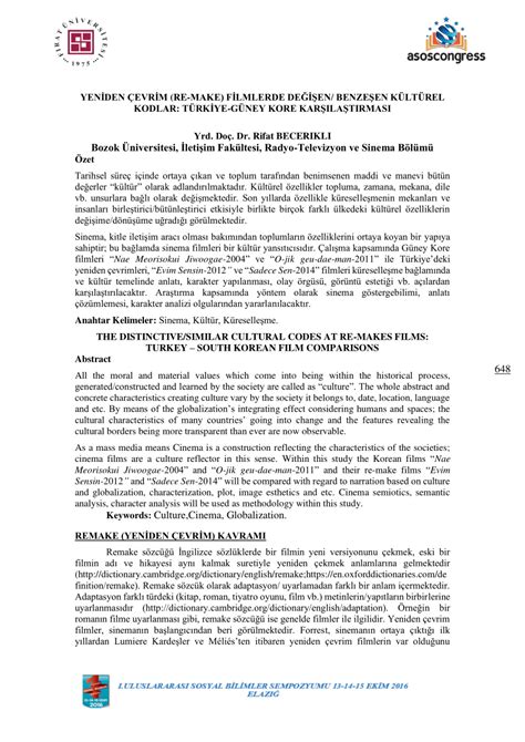 Yabancı Filmlerde Kültürel Kodlar